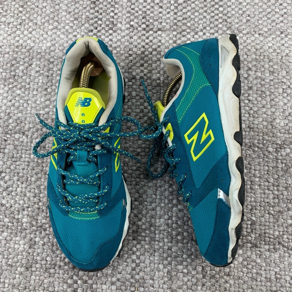 New Balance WL681VNN Trail Running Shoes Womens 9.5 Teal Yellow All Terrain